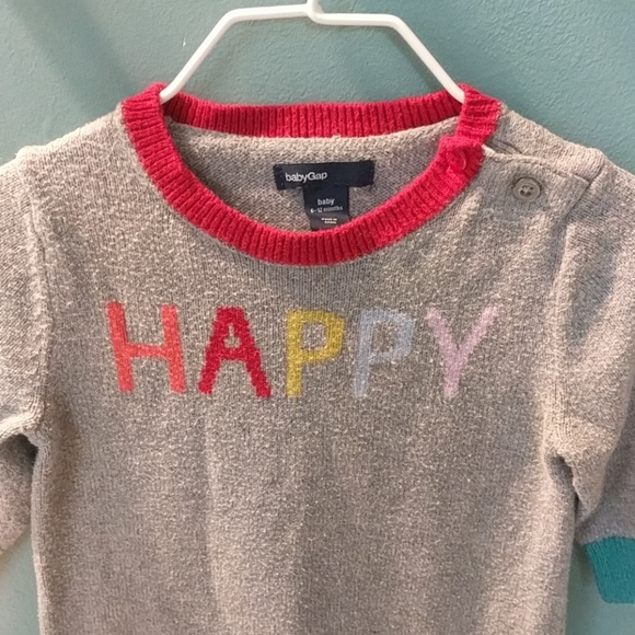 🌈 babyGap 6-12 HAPPY softest sweater romper 🌈 - Picture 3 of 7